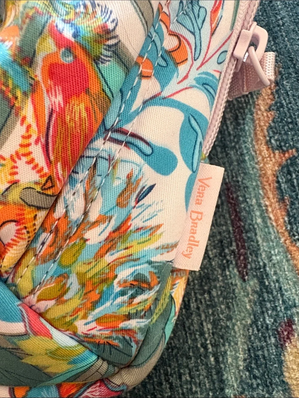 Adorable like new Vera Bradley utility sling backpack in rainforest canopy